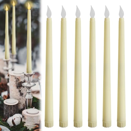 Bougies LED, 6 Pièces Bougies Chandelier LED Flamme Vacillante, Blanc Fausse Bougie Electrique Décorative pour Pâques, Anniversaire, Fête D'Anniversaire, Mariage
