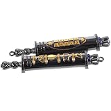 ZUNOXAZ Vintage Mezuzah Türdekoration aus Metall Religiöses Kunsthandwerk Detailreiche Judaica Türplakette mit Heiligen Schriftrollen Retro Stil Wanddeko Geeignet als Mizwa Geschenk und