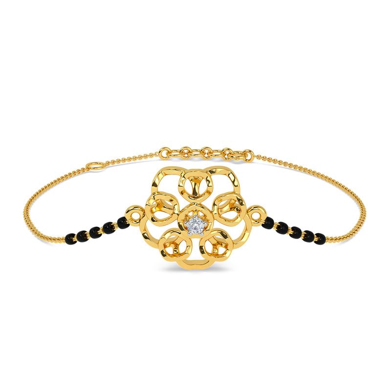 Image of KISNA Diamond Gold Mangalsutra Bracelet for Women