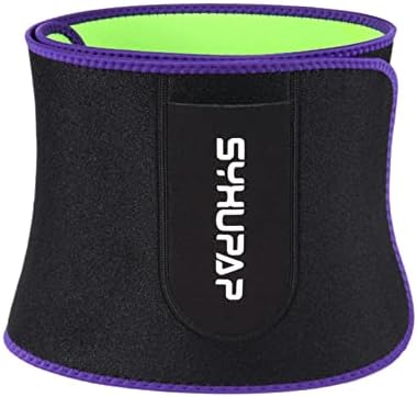 SYXUPAP Waist Trimmer, Waist Trainer Neoprene Sauna Sweat Belt, Back Support, Abdominal Fitness Trainer for Men&Women Running and Workout (Purple)
