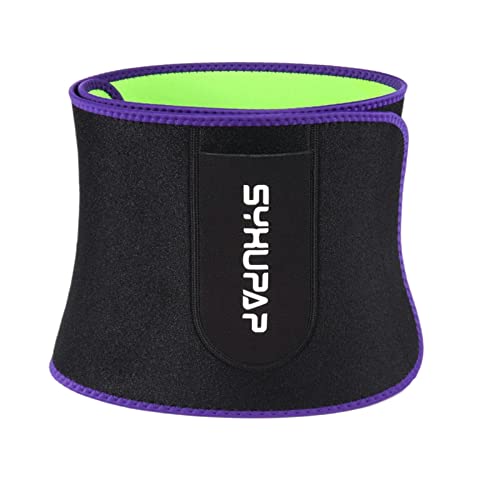 Syxupap Waist Trimmer, Waist Trainer Neoprene Sauna Sweat Belt, Back Support, Abdominal Fitness Trainer For Men&Women Running And Workout (Purple) #TOP3
