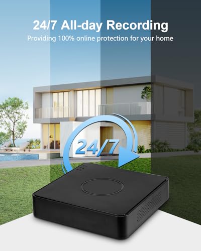 Image of 1080P Wired Security Camera System, AIWIXEN 8CH CCTV Surveillance DVR with 1TB Hard Drive, 4 x Home 5MP Wired Security Cameras Outdoor with Human Vehicle Detection, IP68 Waterproof, Remote Access