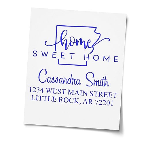Pocket Size Slim Pre Inked Return Address Stamp Arkansas Home Sweet