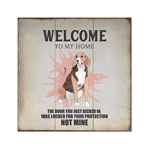 Plaque murale en bois Welcome to My Home salon et extérieur