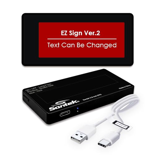 Santek EZ Door Sign (2nd gen) 2.9 Inch E-Paper Digital Signage, Rechargeable, Cordless, Tricolor Eink Display featuring 5 Customizable Messages with Low Power Consumption, Office Door Sign, On Air