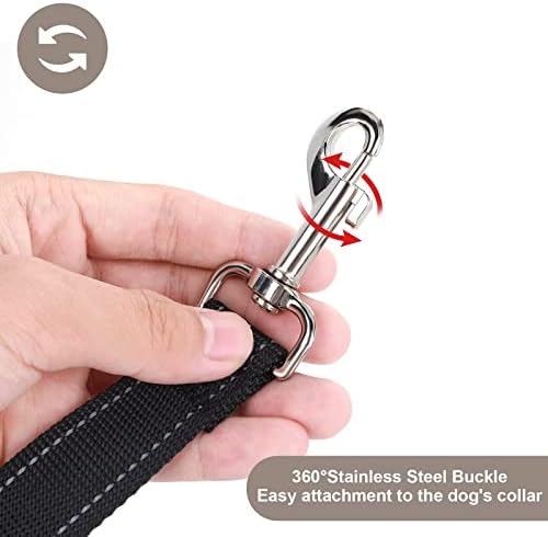 Molain Reflective Dog Leash 47.2 x 1 inch(120x2.5cm) Nylon leash Durable Training Lead Rope with Metal Clasps Leash for Puppies Dog Training Leash for Small Medium Large Dogs Pet Dog Accessories Black
