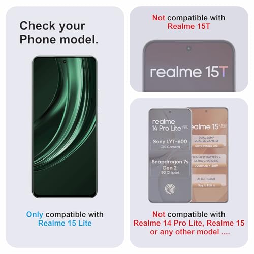 Image of Military-Grade Gorilla Tempered Glass For Realme 15 Lite (6.78 Inch) With Installation Kit | Edge to Edge Coverage | Black