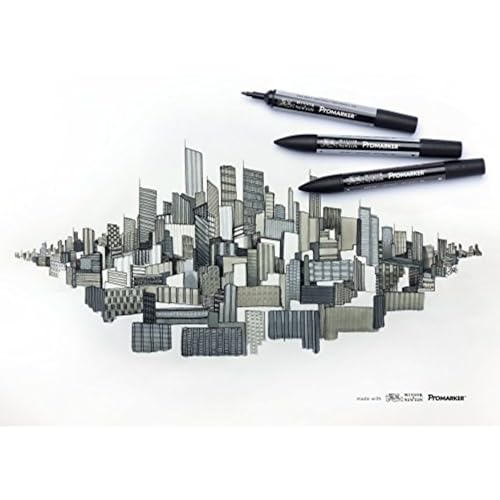 Image of Winsor & Newton Promarker, Alcohol Based Markers, Warm Grey 5 (WG5), Double Tipped Drawing Marker Set for Artists, Graphic Designers, Illustrators - Chisel & Fine Twin Tip, Streak Free Coverage