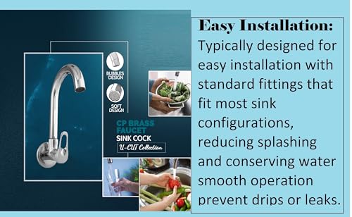 Image of CLINTON Kitchen Sink Cock with 360 Degree Swivel Spout | Kitchen Sink Tap | Kitchen Faucet | Tap for Kitchen Sink (U-Cut)