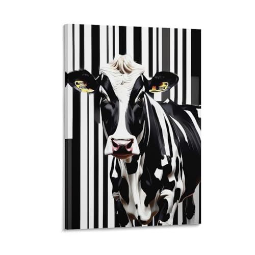 Impression sur toile vache pour habiller un mur vide de chambre ou de bureau