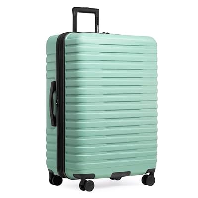 U.S. Traveler Boren Expandable Hardside Rugged Travel Luggage with 8 Spinner Wheels, Mint, Checked-Large 30-Inch