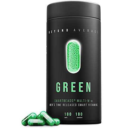 Beyond Average GREEN | Time-Released 8h Multivitamin und Multimineral-Support Männer | 180 Smartbeads ® Multi-M-Alpha Kapseln | Laborgeprüft Cover