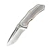 KUBEY 6.2in Stainless Steel Thumb Open Folding Pocket Knife with 2.6in Drop Point Blade and Stainless Steel Handle for Outdoor and Everyday Carry (Bronze)