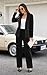 Aotasely Women's 2 Piece Suits Business Casual Outfits Straight Wide Leg Pants Suits Professional Office Work Outfits Black