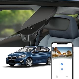 Fitcamx Dashcam 4K Compatible avec BMW 2 Series Gran Tourer and Active Tourer F45 F46 2016-2022, OEM Caméra de Voiture 2160P UHD Video WiFi, G-Senseur, Enregistrement en Boucle, Plug&Play, Carte 64 Go