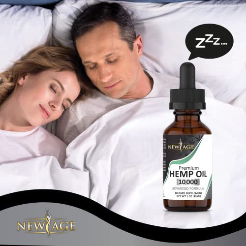 10,000 Hemp Oil - 2 Pack - Grown & Made in USA - Natural Hemp Drops by New Age