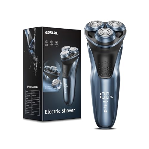 GDKLXL Rechargeable Electric Razor for Men: IPX7 Waterproof Shaver - 1.5H Fast Charge, 4D Flex Precision Blades with Pop-Up Trimmer - Gentle on Sensitive Skin, Travel-Friendly