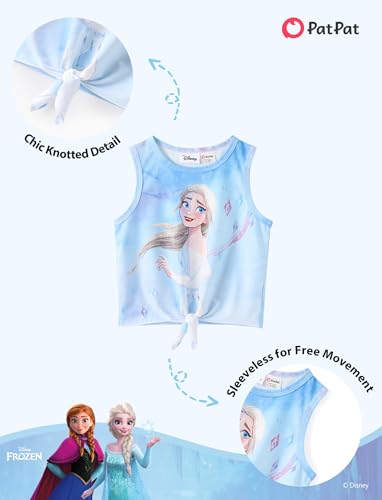 Image of Disney Stitch丨 Frozen丨 Minnie Mouse丨Princess丨Winnie Tank Top+Dolphin Shorts Girls Outfits Workout Athletic Set Summer
