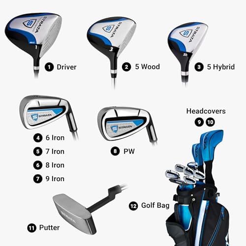 Callaway Golf Men's Strata Complete 12 Piece Package Set (Blue, 12 Piece (Strata), Men's, Left Hand) - 2
