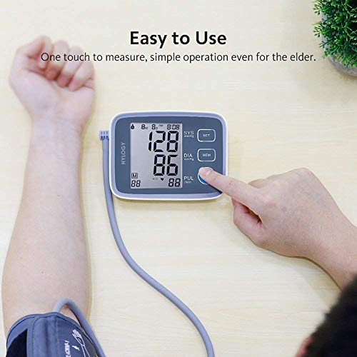 Blood Pressure Monitor, HYLOGY Upper Arm BP Monitor Cuff 8.7 to 12.6 Inch, Large Screen Display and 2 Users Mode 2 * 90 Memory Storage - Thumbnail 6