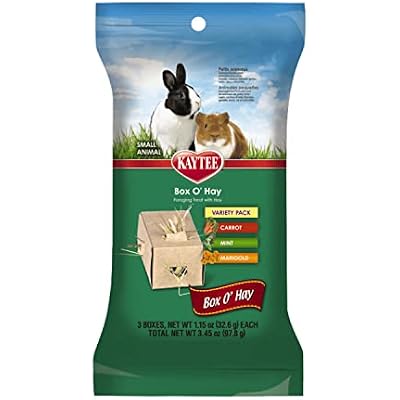 Kaytee Small Animal Pet Box O 'Hay Variety Pack Carrot، Mint، and Marigold 3.45 oz