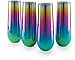 Circleware 76875 Rainbow Champagne Flutes Stemless Wine Glasses, Set of 4, Party Entertainment Dining Beverage Drinking Glassware Cups for Water, Liquor, Whiskey, Juice, Decor Gifts, 10.5 oz, Fusion