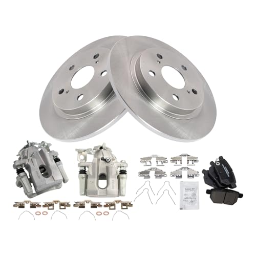 Image of TRQ Rear Brake Pad & Rotor Kit Ceramic Compatible with 2008-2015 Scion xB