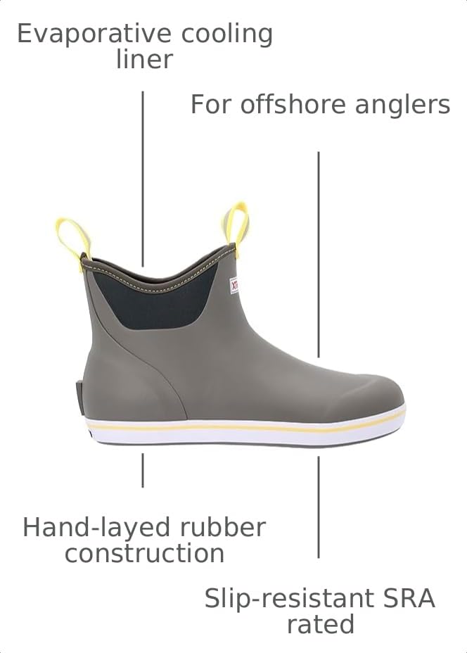 Image of XTRATUF 6 inch Men's Ankle Deck Boot - Lightweight, 100% Waterproof Rubber Footwear - Non-Marking, Slip-Resistant Outsole - Moisture-Wicking Liner