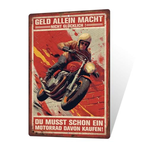 Putuo Decor Motorrad Blechschild – Retro Metallschild für Motorrad Fans, Werkstatt, Garage, Geschenk für Biker, 30x20cm