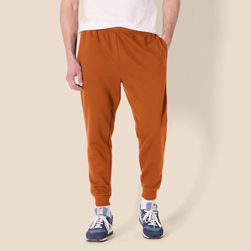 Image of Amazon Essentials Men's Relaxed Fit Fleece Joggers Sweatpants with Drawstring Waist, Tapered Leg, Ribbed Cuffs, Brushed Interior