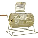 LuckyNote】Raffle Ticket Spinner - 12 x 8 Raffle Drum Lottery Spinning Drawing, Brass Plated Raffle Tickets Roll Box with Wooden Turning Handle Holds 2500 Tickets or 100 Ping Pong Balls for Events