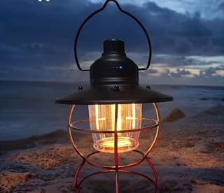 LED Camping Lamp, USB Rechargeable LED Camping Lantern, 3 Light Mode, 2000mAh Power Bank, Stepless Dimming, 60h Runtime, IPX4 Waterproof LED Night Light for Indoor Outdoor
