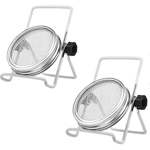 2 Pcs Stainless Steel Sprouting Jar Lids with 2 Pcs Stainless Steel Sprouting Stands for Regular Mason Jar(Jar Not Included) Cover