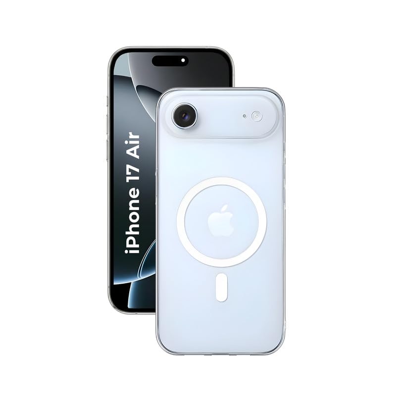 Image of Anti Yellow Clear Magnet Case for iPhone 17 Air, Premium Polycarbonate, Ultra Strong Magnets, 360 Drop Protection, Raised Camera Protection, MagSafe Compatible