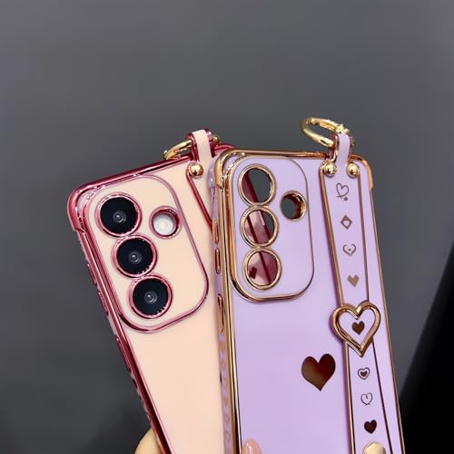 Coque Samsung S26 anti-chute avec cordon de poignet violet