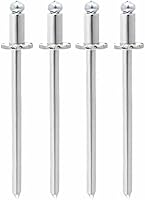 Vista 2 de 1 par de remaches de roseta GM NOS de acero inoxidable para Ford Chrysler AMC VIN etiqueta de puerta (1)