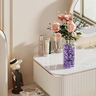 Acrylic Diamond Fake Gems Vase Filler, Babenest 240pcs 3/4 Inch Faux Diamonds Crystals Jewels for Table Scatters Wedding Party Event Arts & Crafts Birthday Decoration (240, Purple/Clear)