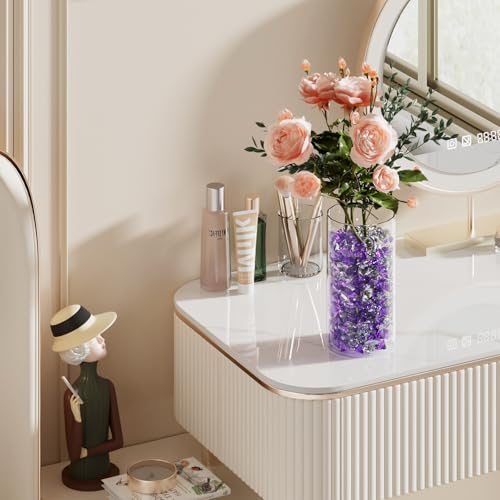 Acrylic Diamond Fake Gems Vase Filler, Babenest 240pcs 3/4 Inch Faux Diamonds Crystals Jewels for Table Scatters Wedding Party Event Arts & Crafts Birthday Decoration (240, Purple/Clear)