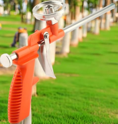 XUBX Schaumpistole, Professionelle Bauschaumpistole, Hochleistungs Bauschaum Pistole PU Expanding Foam Gun, Schaumspendepistole, Dosierpistole aus Metall,Rot