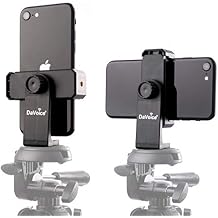 DaVoice Tripod Phone Mount Adapter, 360 Rotating Holder, Compatible with iPhone Smartphone Camera Stand, Universal Cell Phone Attachment Clip Clamp