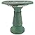 Arcadia Garden Products BB04 Fiberclay Bird Bath Outdoor Garden Decor, Antique Vintage Weather Resistant Water Bowl for Backyard and Patio and, 20 Tall, Green, 19.5 by 11.5 by 20.5-Inches