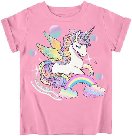 Funnycokid Little Girls T Shirt for Toddler 3-7 Years Kids Tee Gr...