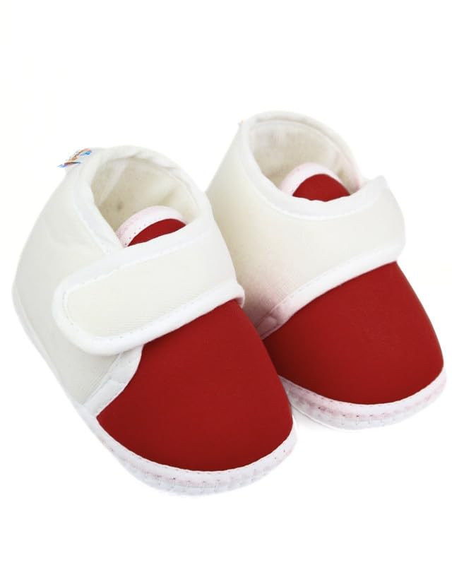 6 To 12 Months Baby Boys & Girls Solid Cotton Hook & Loop Shoes/Booties