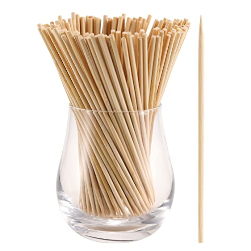 200 PCS Natural Bamboo Skewers Sticks, 20 CM Wooden Skewer for BBQ Appetizers Fruit Kebabs Grilling Barbecue Mini Burger Sausage Kabob Chocolate Fountain Candy, Cocktail Picks for Drinks Toothpicks