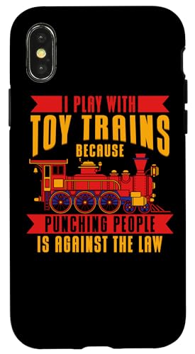 I Play With Toy Trains-�@�֎Ԗ͌^ �S����� �X�}�z�P�[�X iPhone X/XS �p