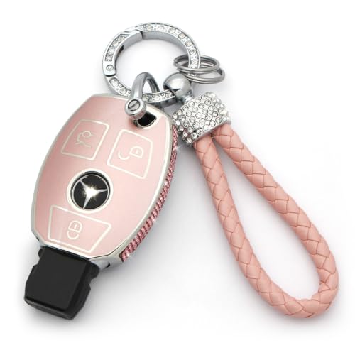 Image of Creativity for Mercedes Benz key cover and keychian (Pink Combination)