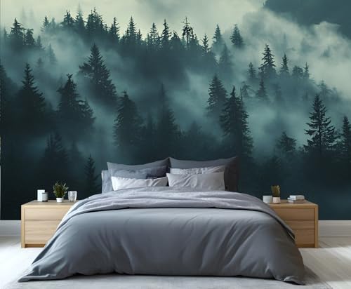YXQAIED Misty Forest Tapete, Naturtapete für Wohnzimmer & Heimdekoration, geheimnisvoller Dschungeltapete für Schlafzimmer, 3D-Druck-Wandbild (nicht abziehen und aufkleben)