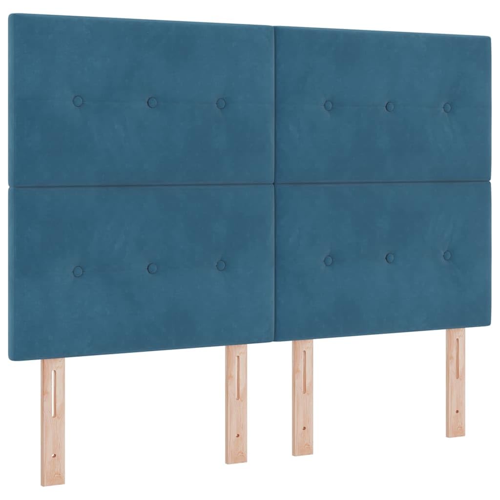 Testiera per Letto 160 cm in Velluto Blu Scuro Regolabile