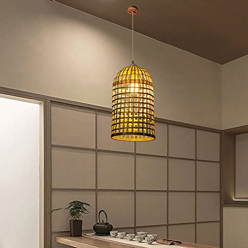 Lanterne en bambou tissée à la main lustre japonais design E27 - 6
