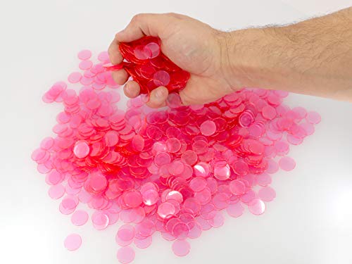Regal Games - Pink - 500 Pink Transparent Bingo Chips - 3/4 Inch - For Large Group Games, Game Night, Bingo Hall, & Educational Activities - Ages 5+ - 500 Count #TOP3